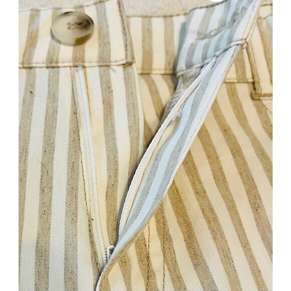 DREAMSTAR STRAIGHT LEG HI-RISE PANTS, WOMENS, 14 (34” WAIST) TAN & WHITE STRIPES - Picture 4 of 10